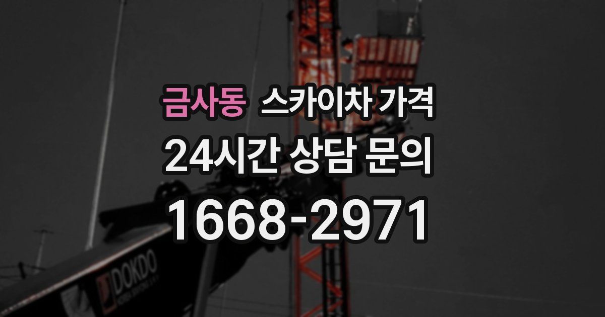 금사동 스카이차 가격