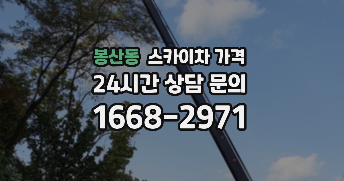 봉산동 스카이차 가격