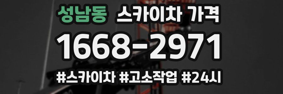 성남동 스카이차 가격