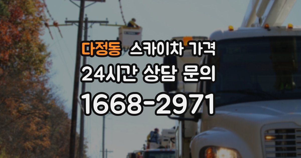 다정동 스카이차 가격