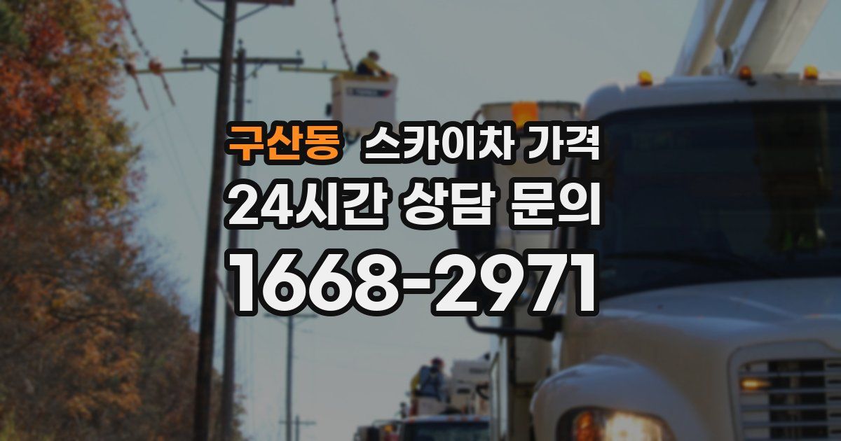 구산동 스카이차 가격