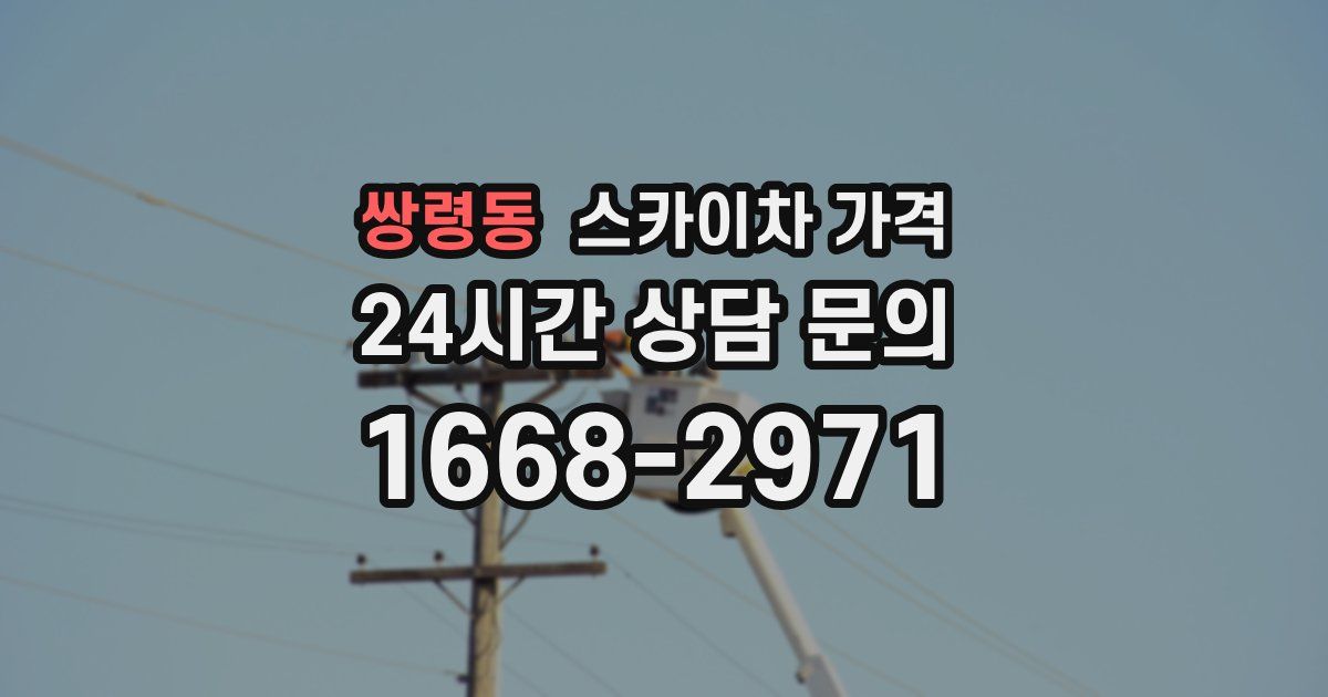 쌍령동 스카이차 가격