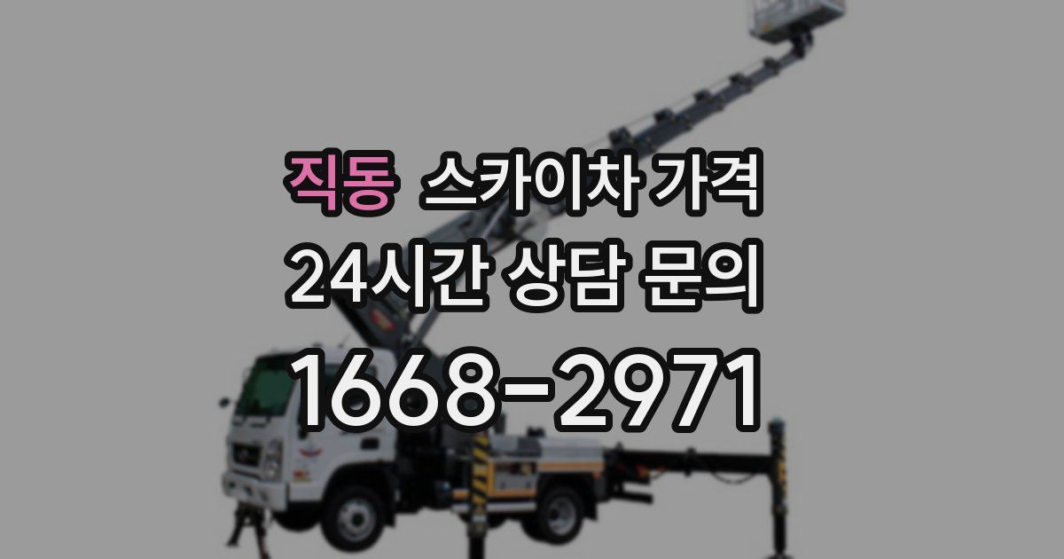 직동 스카이차 가격