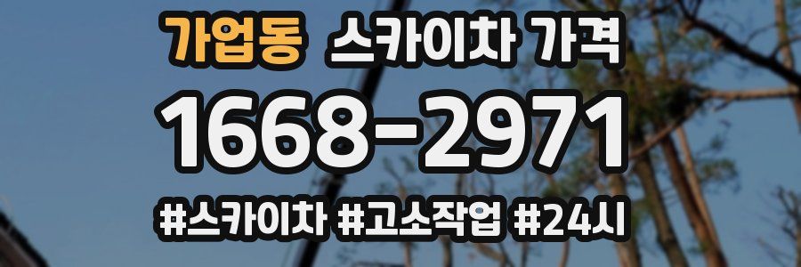 가업동 스카이차 가격