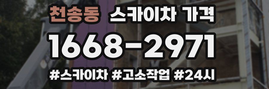 천송동 스카이차 가격