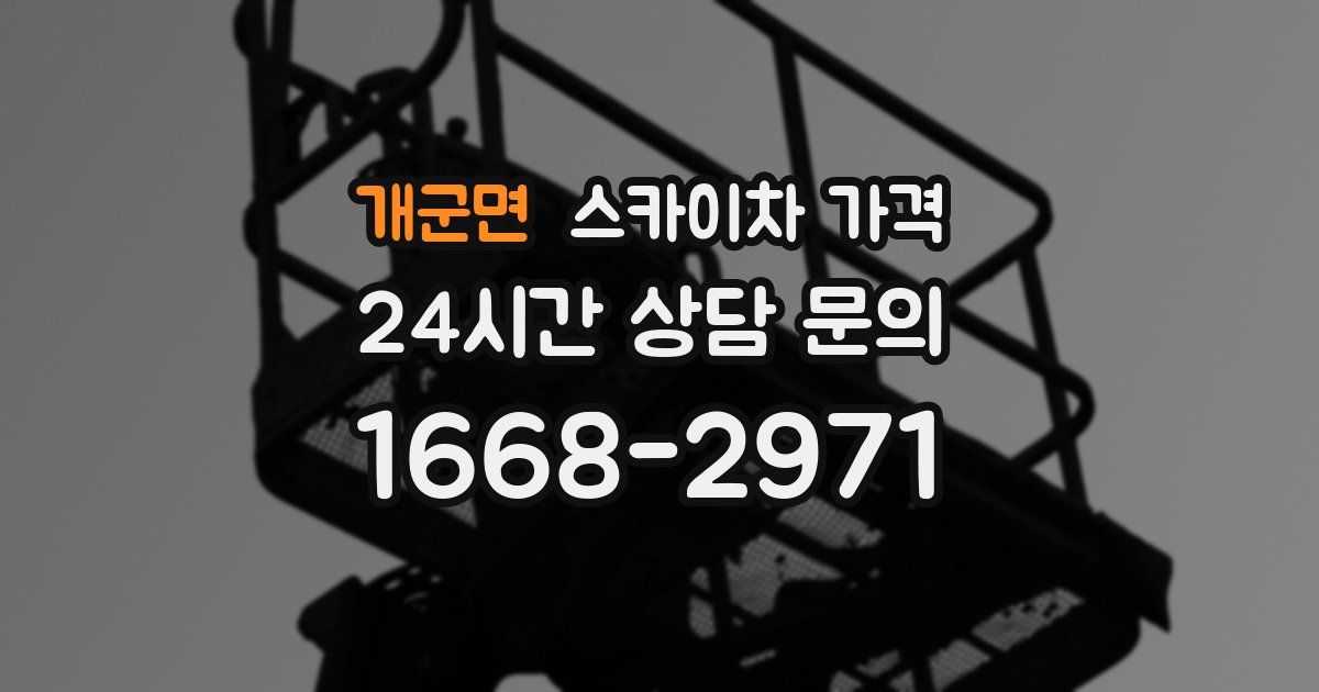 개군면 스카이차 가격