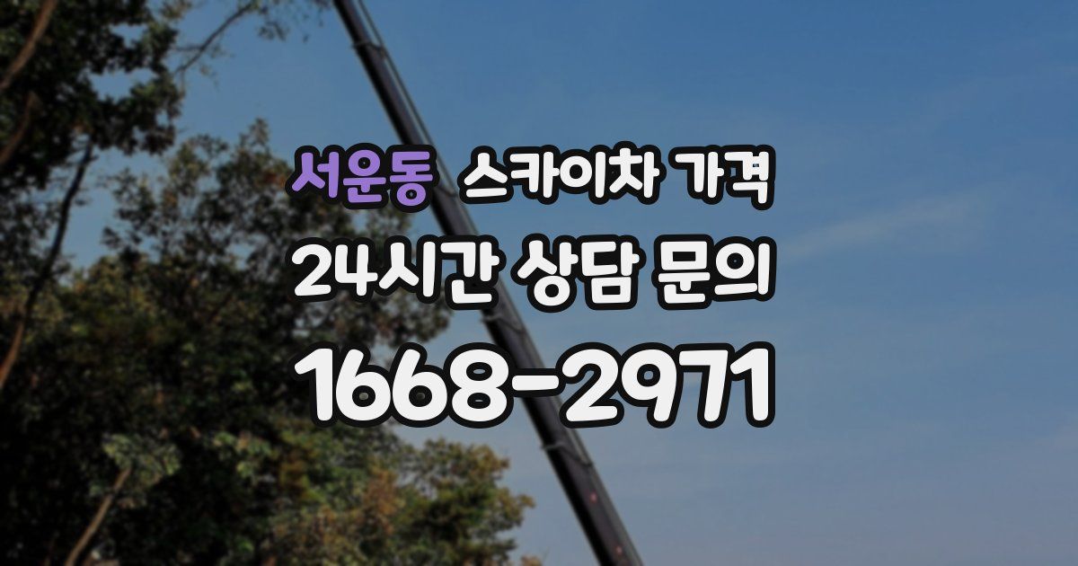 서운동 스카이차 가격