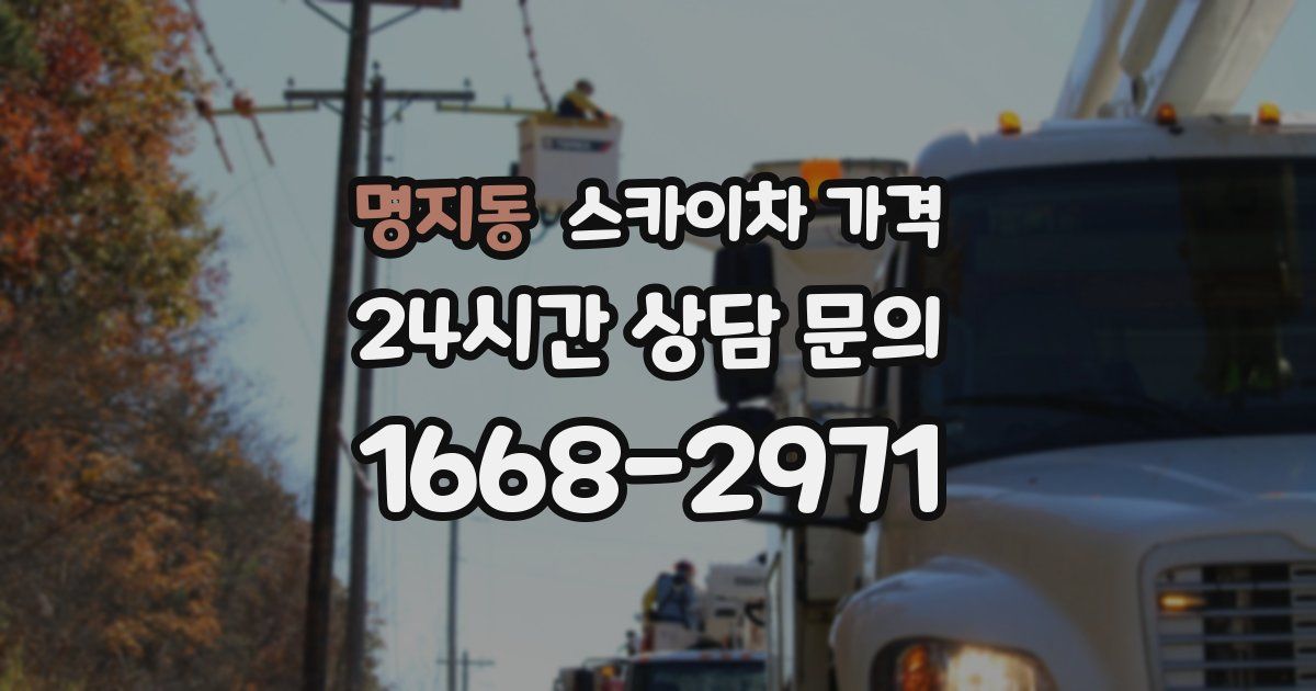 명지동 스카이차 가격