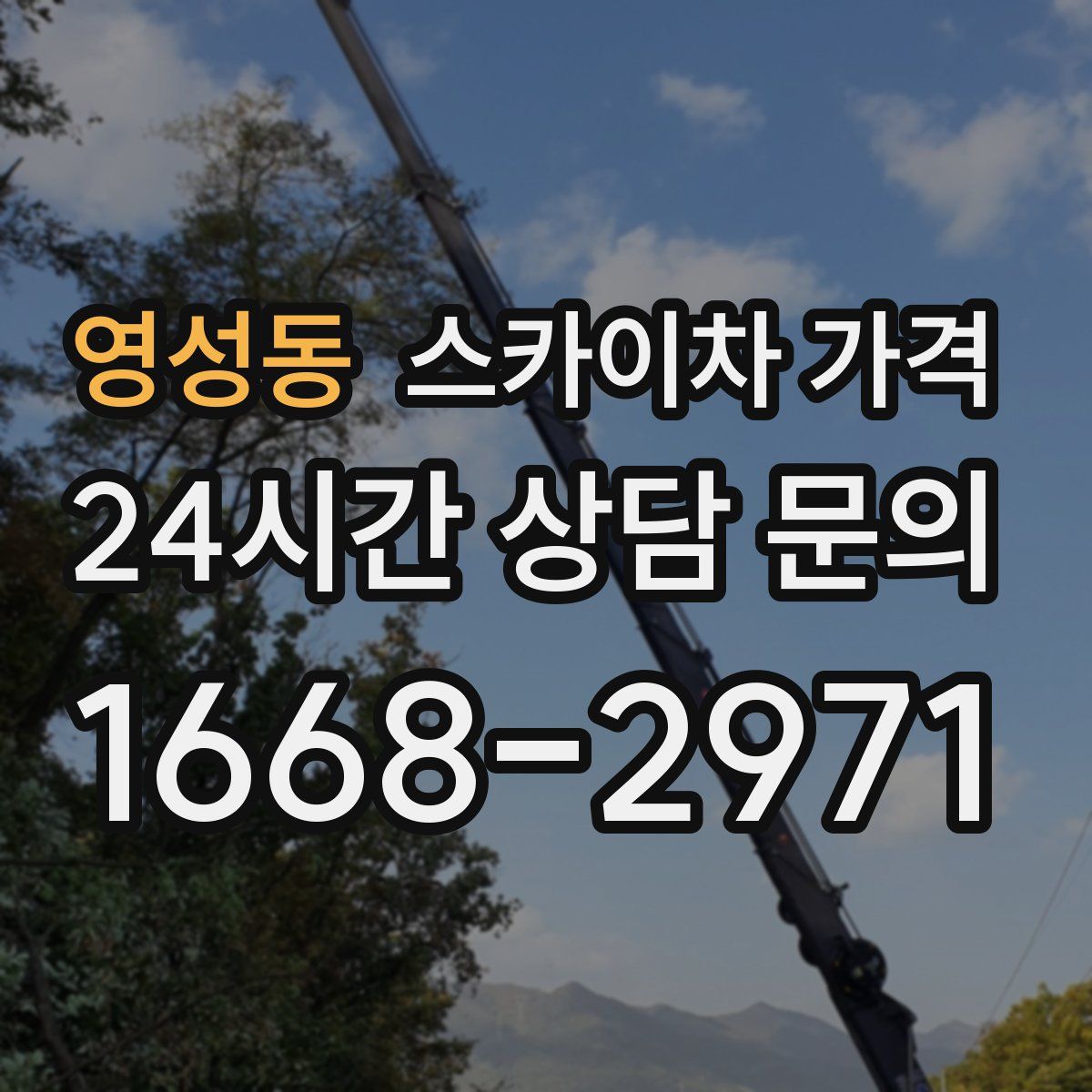 영성동 스카이차 가격