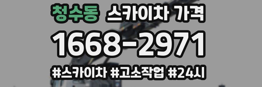 청수동 스카이차 가격