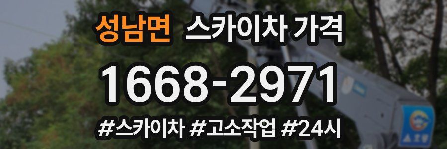 성남면 스카이차 가격