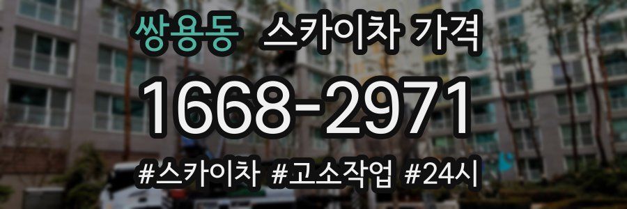 쌍용동 스카이차 가격