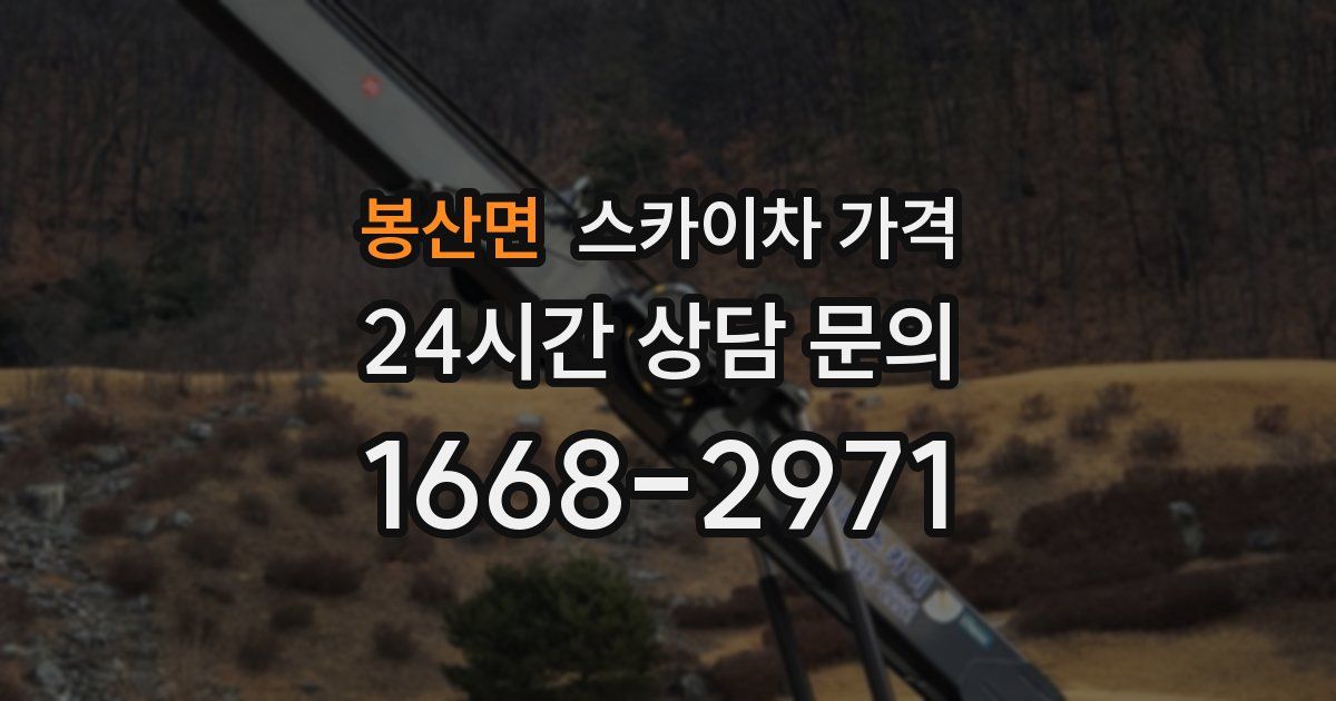 봉산면 스카이차 가격