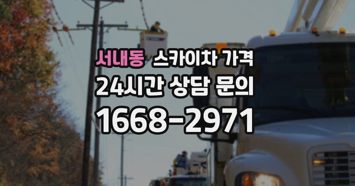 서내동 스카이차 가격