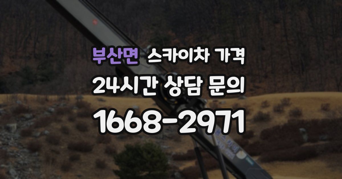 부산면 스카이차 가격