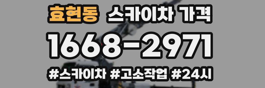 효현동 스카이차 가격