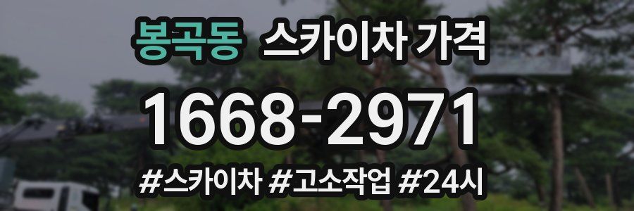 봉곡동 스카이차 가격