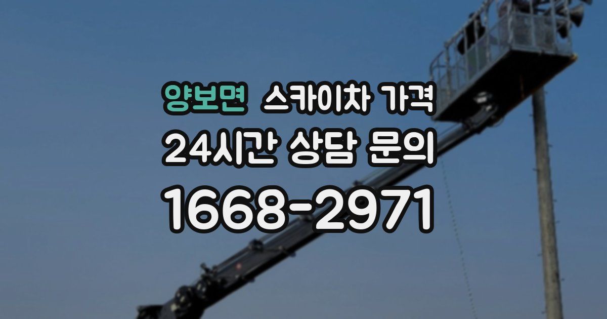 양보면 스카이차 가격