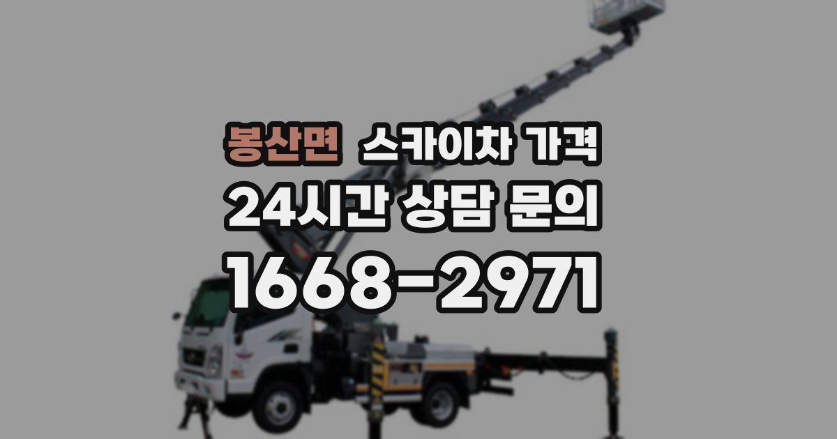 봉산면 스카이차 가격