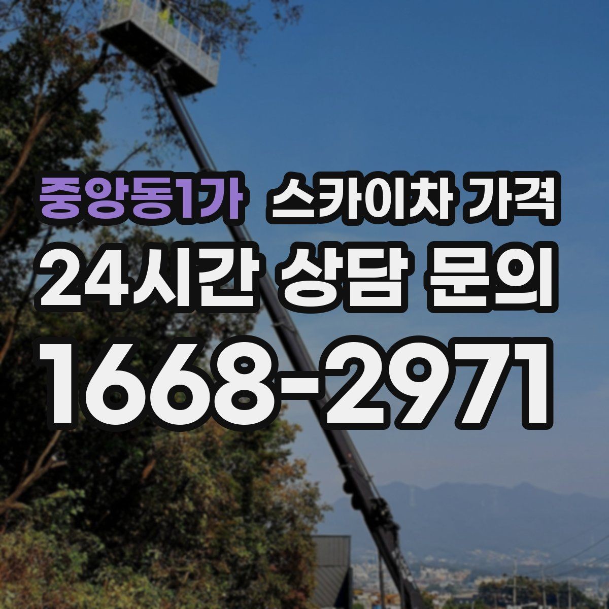 중앙동1가 스카이차 가격 주소만 알려주면 견적이 흔들리는 이유