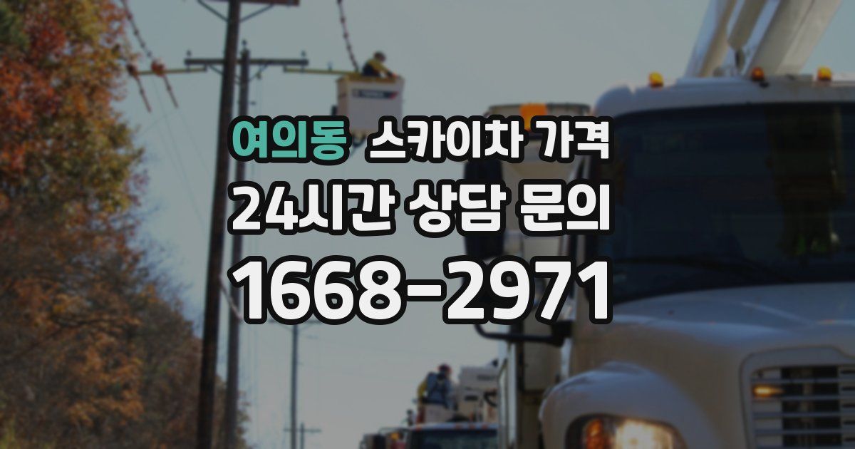 여의동 스카이차 가격