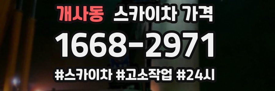 개사동 스카이차 가격