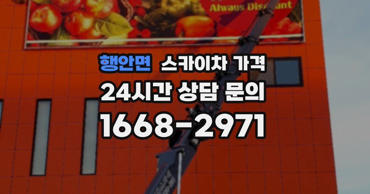 행안면 스카이차 가격