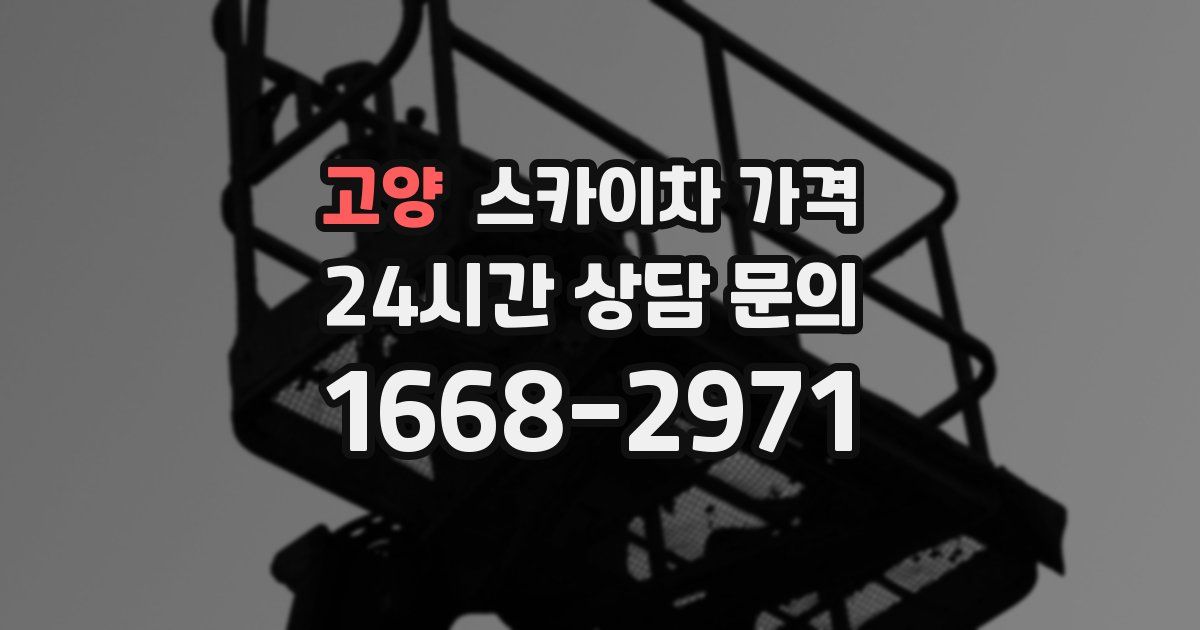 고양 스카이차 가격