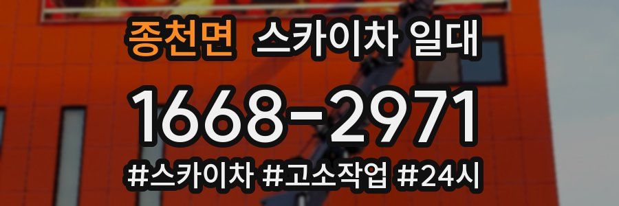종천면 스카이차 일대