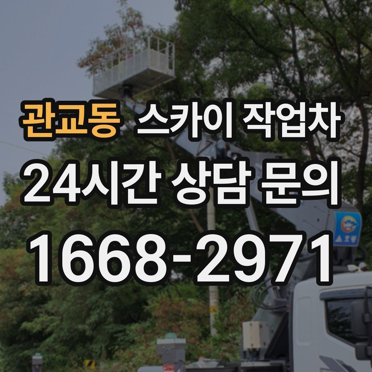관교동 스카이 작업차 외벽 조류 배설물 청소 작업 진행