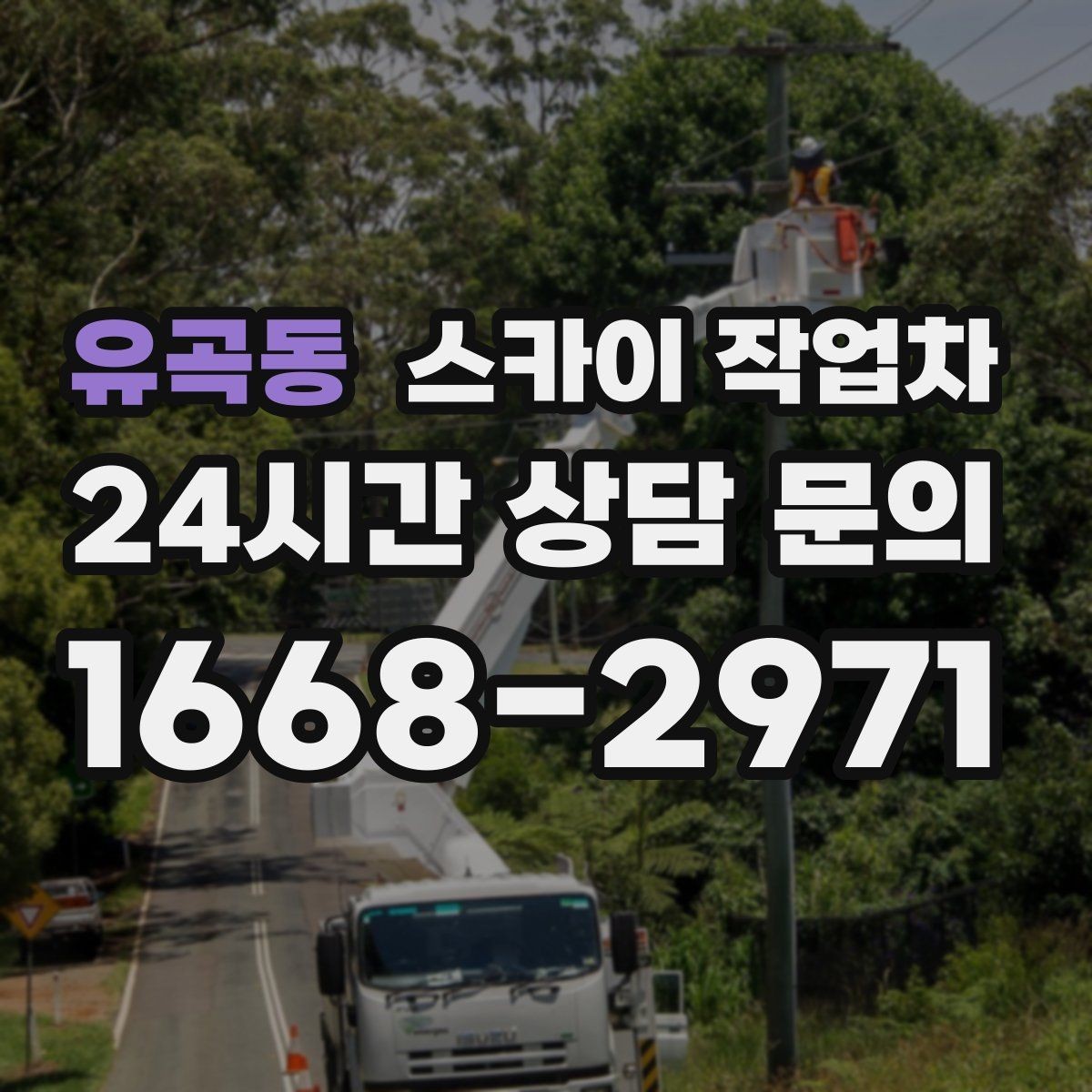 유곡동 스카이 작업차 주변 장애물 때문에 작업 반경이 제한될 때