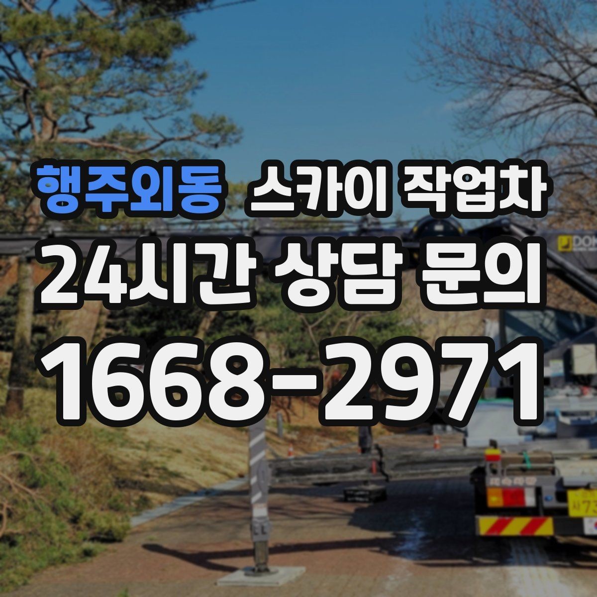행주외동 스카이 작업차 가로수 가지치기 작업 안전하게