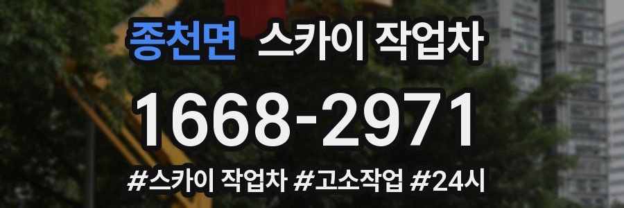 종천면 스카이 작업차