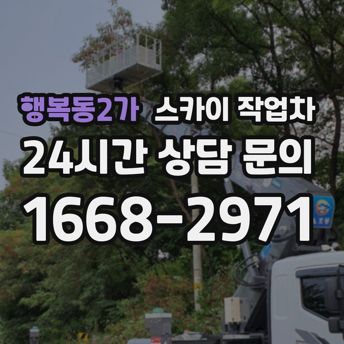 행복동2가 스카이 작업차 전봇대 인접 현장 안전 거리 확보