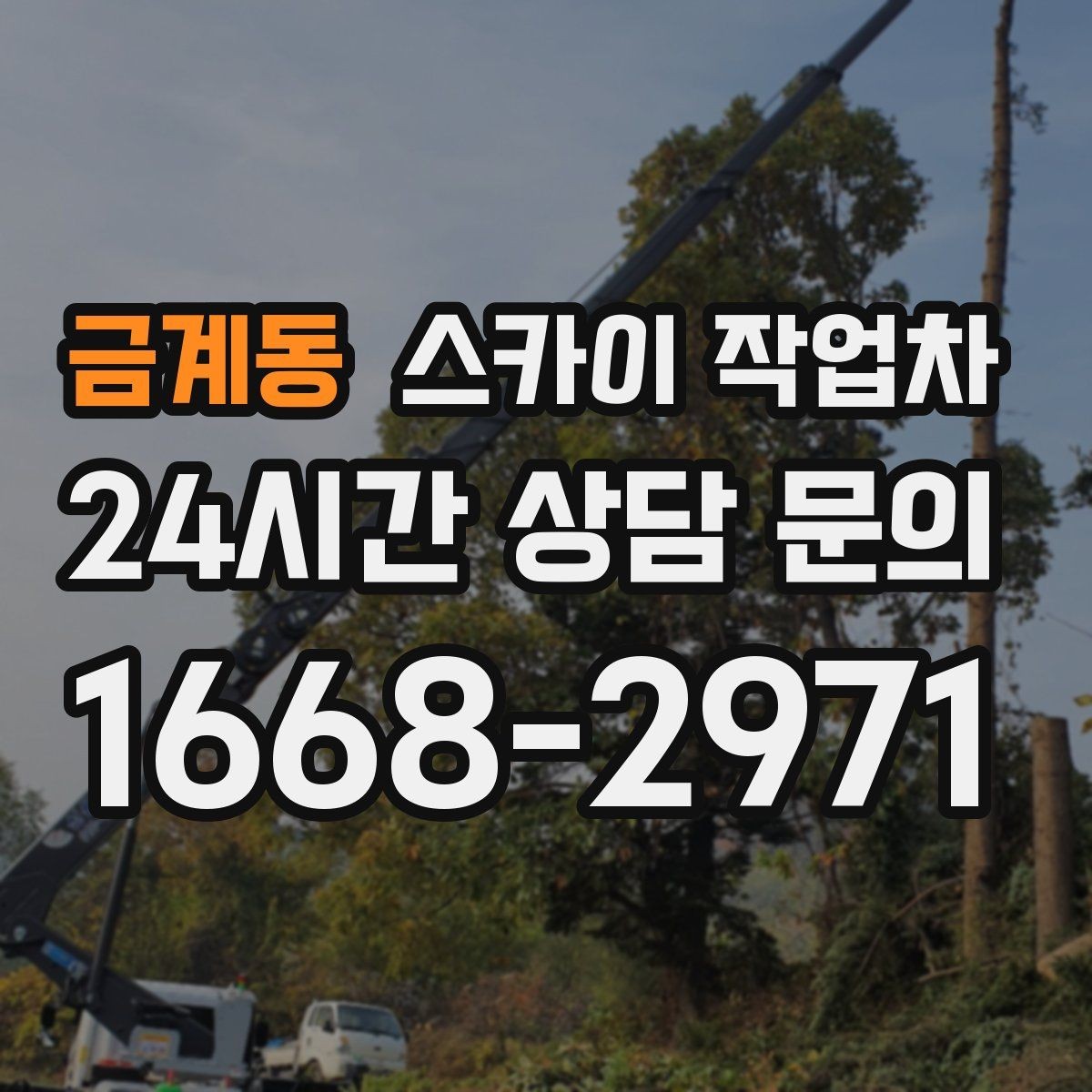 금계동 스카이 작업차 주유소 캐노피 조명 교체 안전하게