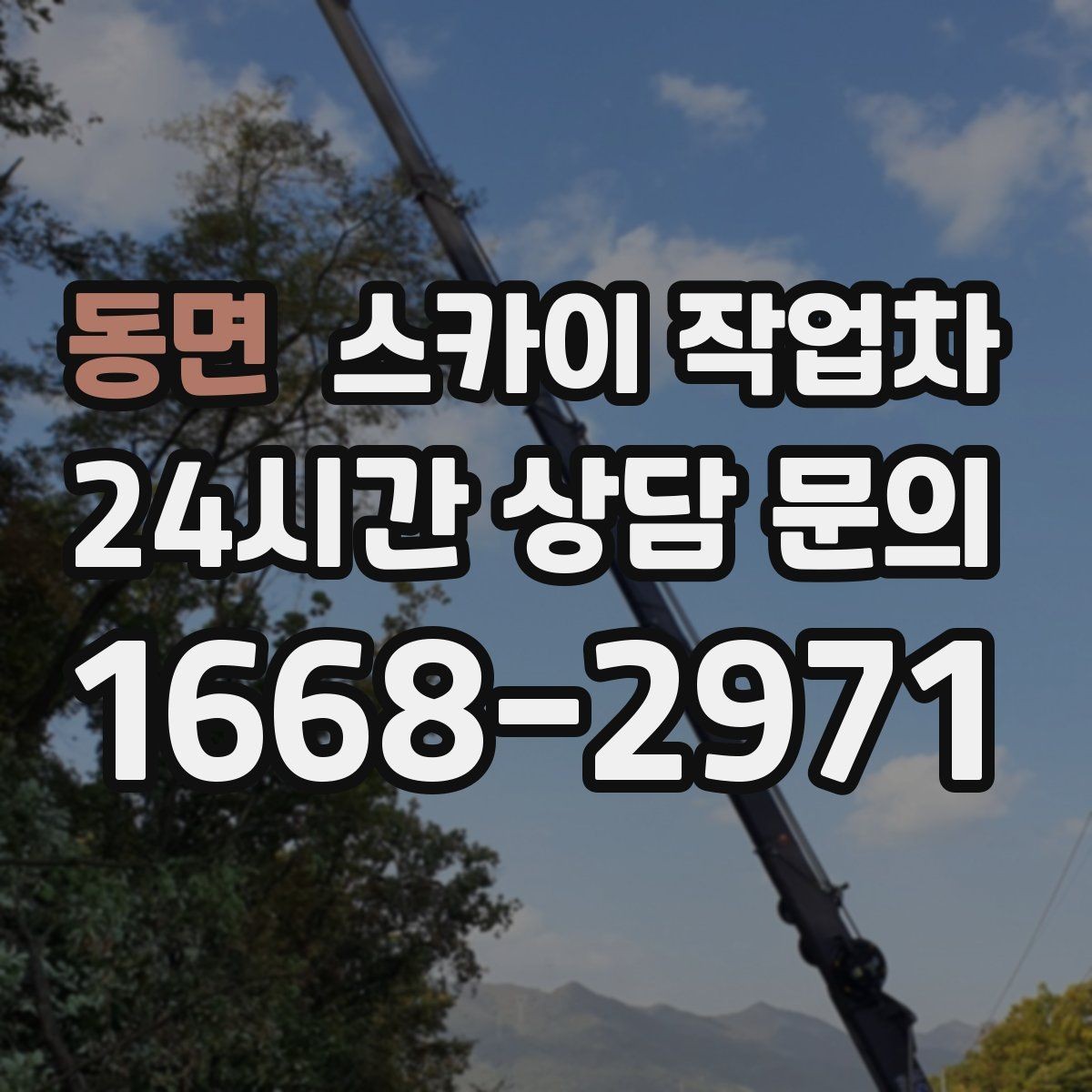 동면 스카이 작업차 건물 외부 배선 트레이 점검 진행