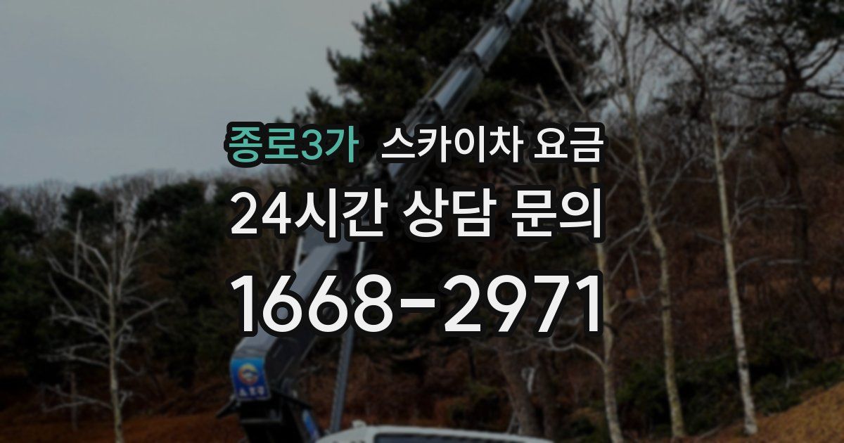 종로3가 스카이차 요금