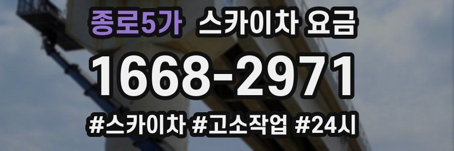 종로5가 스카이차 요금