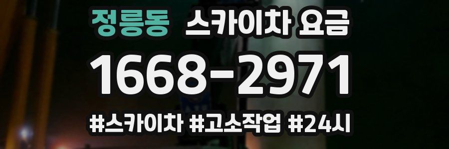정릉동 스카이차 요금