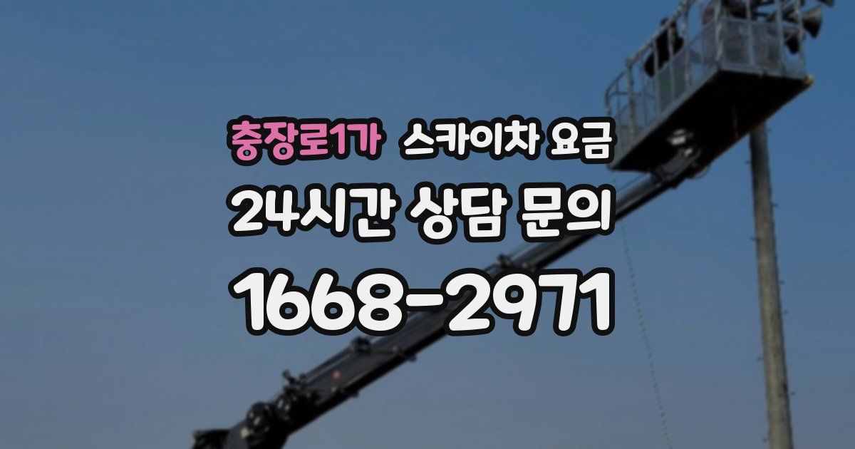 충장로1가 스카이차 요금