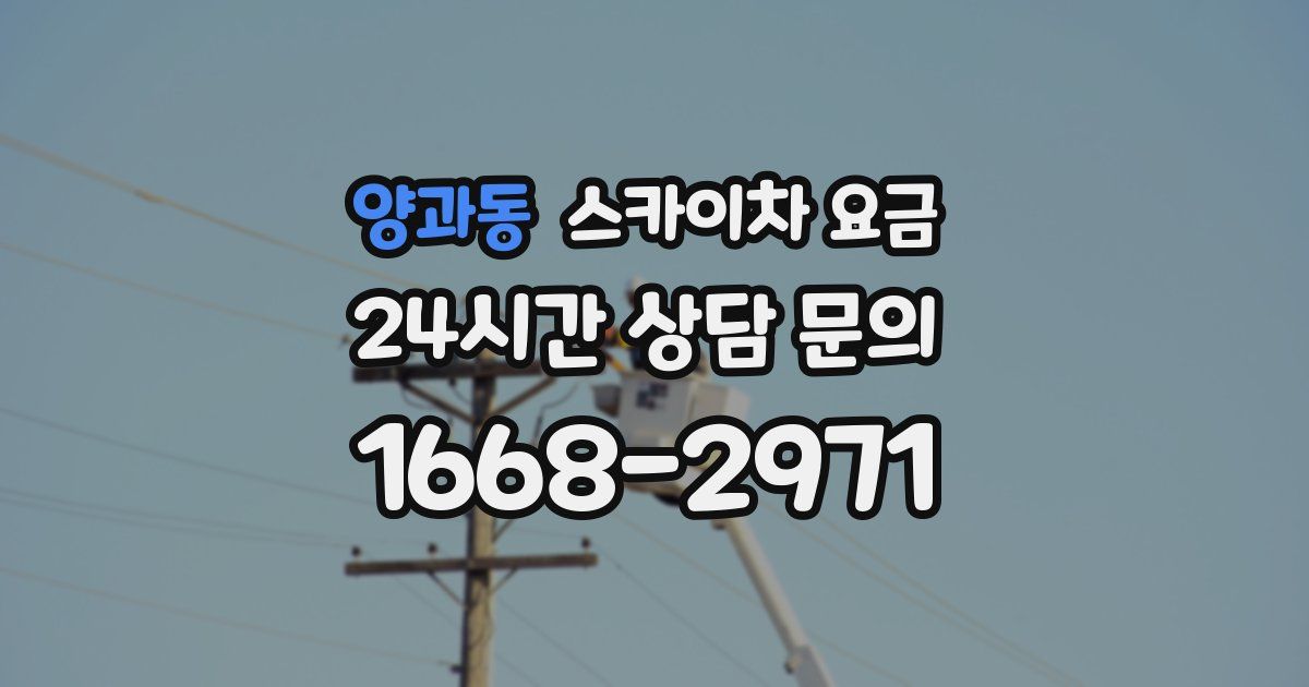 양과동 스카이차 요금