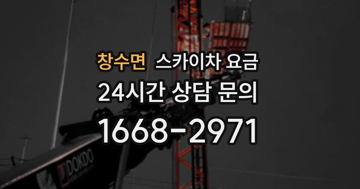 창수면 스카이차 요금