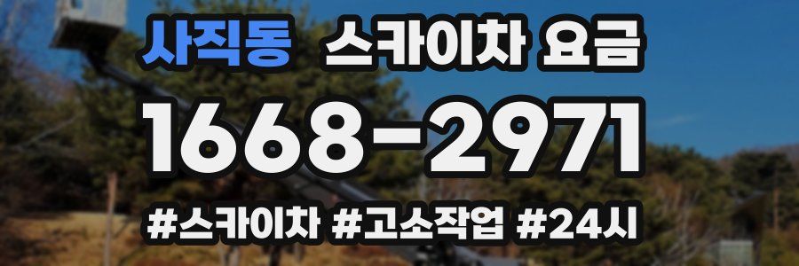 사직동 스카이차 요금