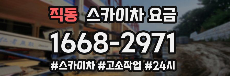 직동 스카이차 요금