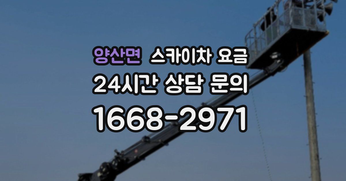 양산면 스카이차 요금