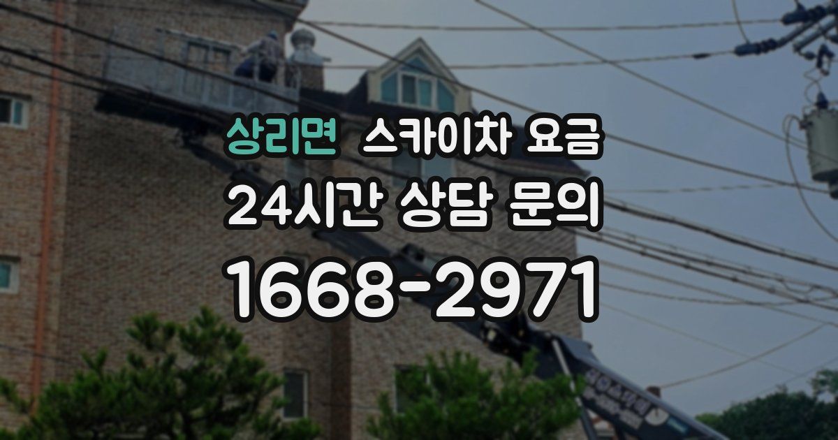 상리면 스카이차 요금