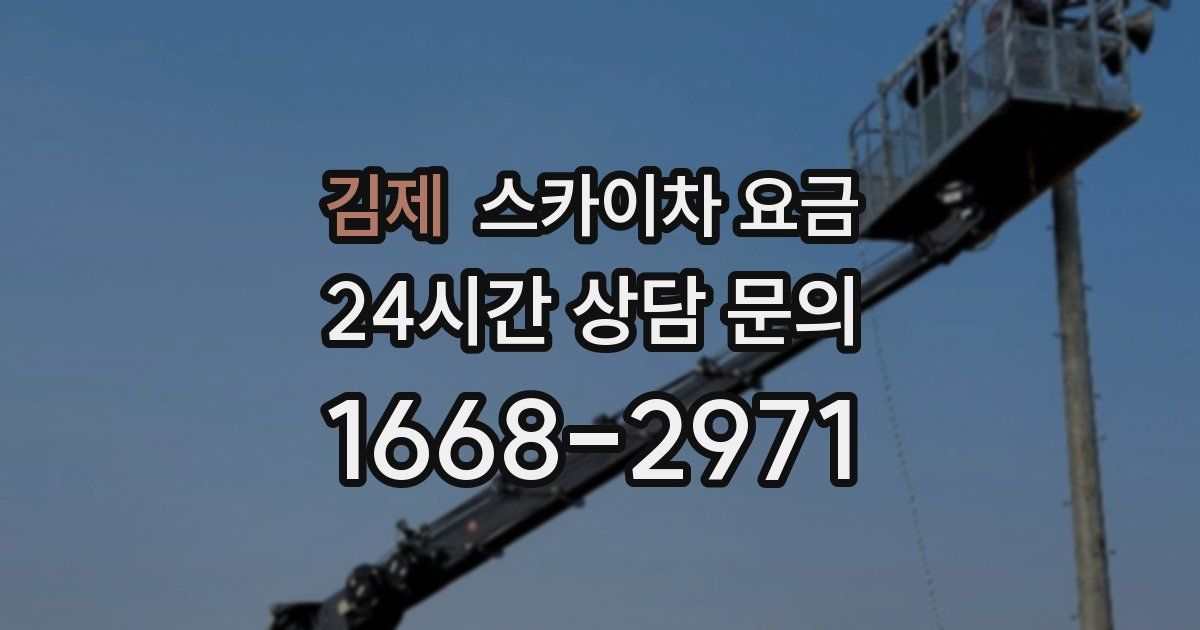김제 스카이차 요금