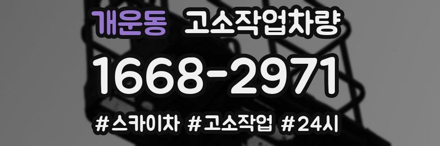 개운동 고소작업차량