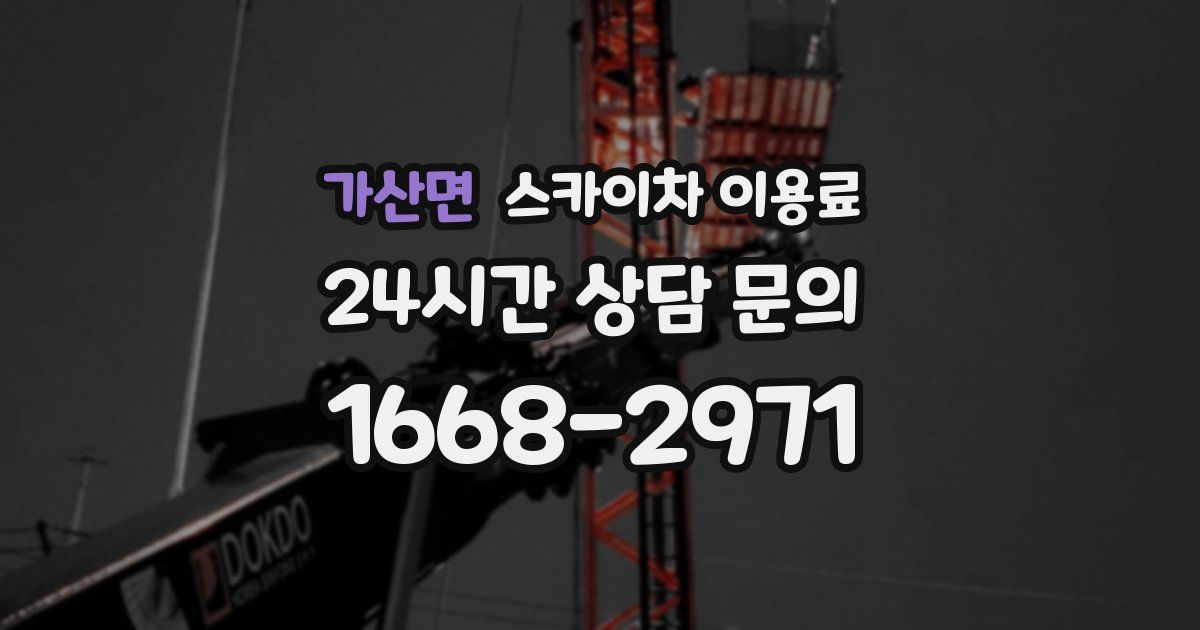 가산면 스카이차 이용료