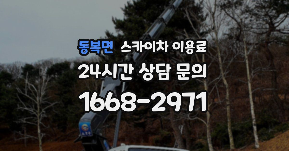 동복면 스카이차 이용료